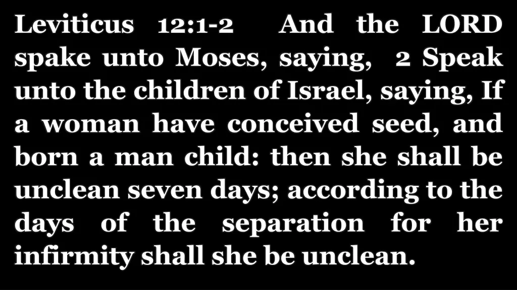 leviticus 12 1 2 and the lord spake unto moses