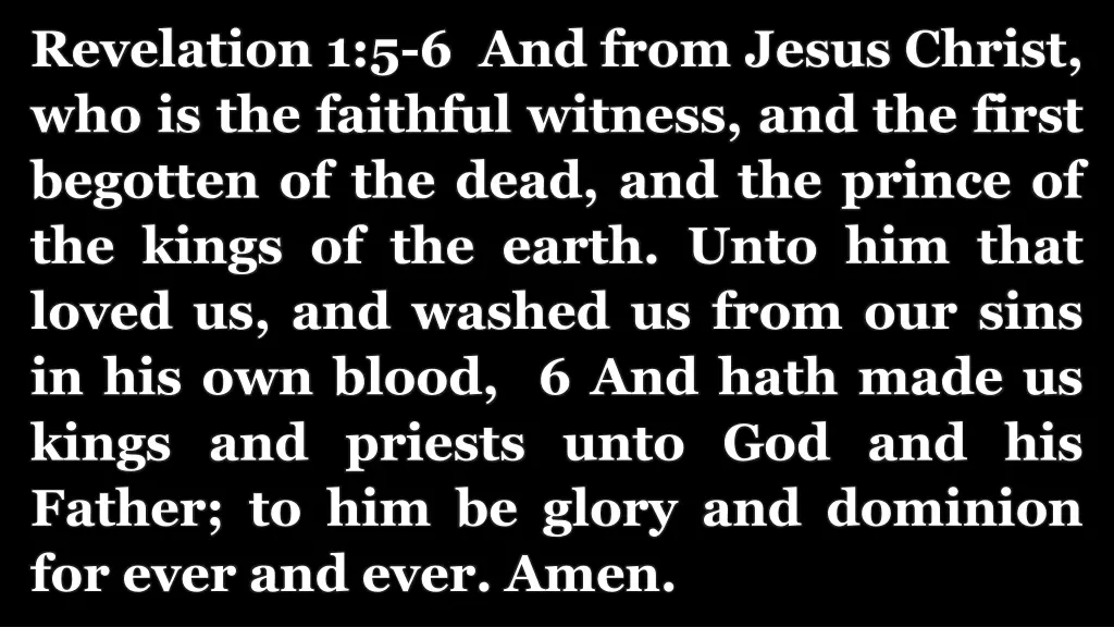 revelation 1 5 6 and from jesus christ