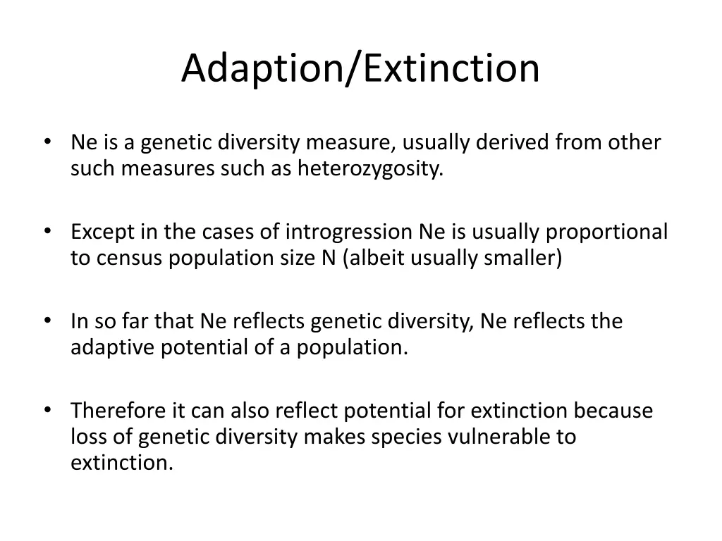 adaption extinction