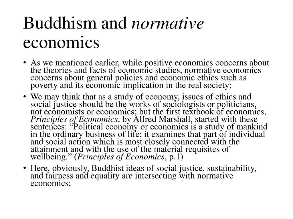 buddhism and normative economics