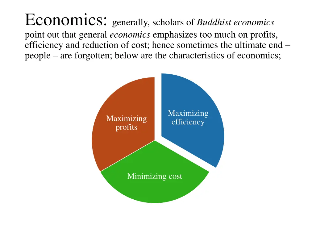 economics generally scholars of buddhist