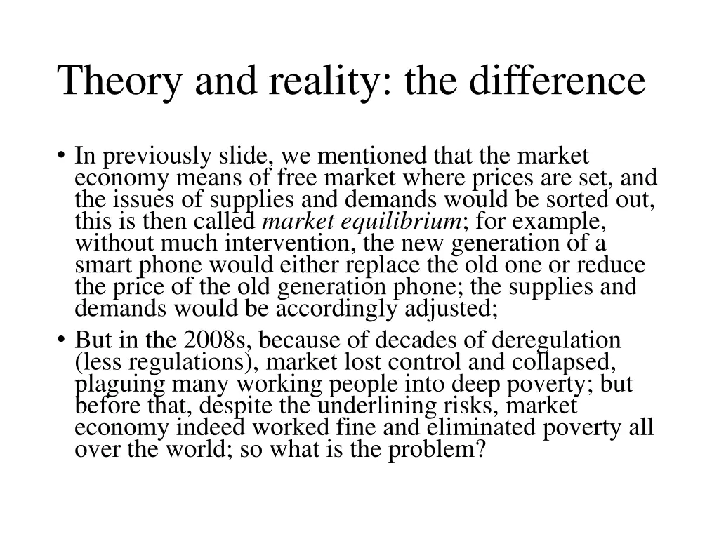 theory and reality the difference