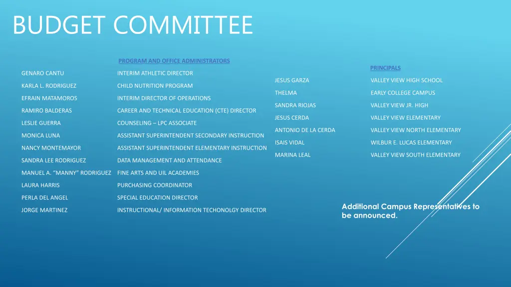 budget committee 1