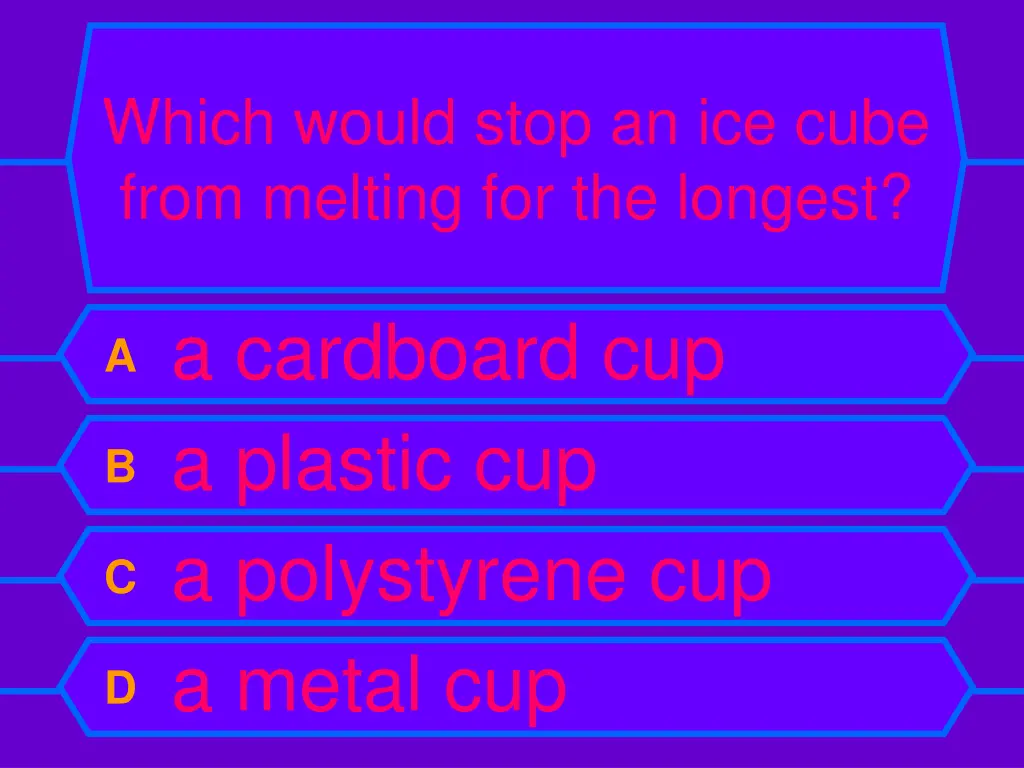 which would stop an ice cube from melting