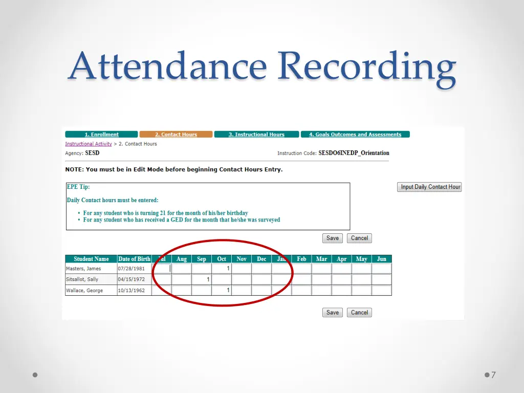 attendance recording 1