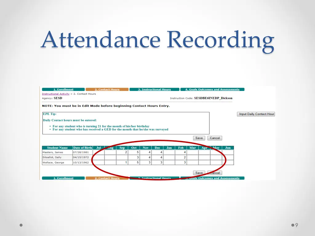 attendance recording 2