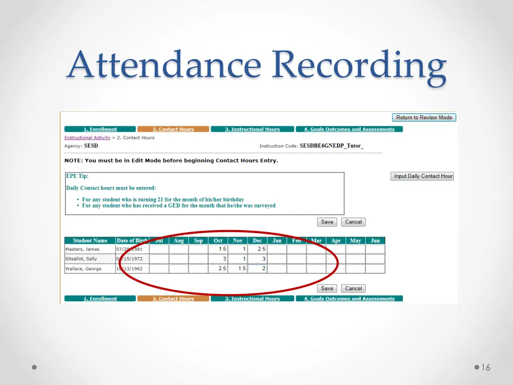 attendance recording 5