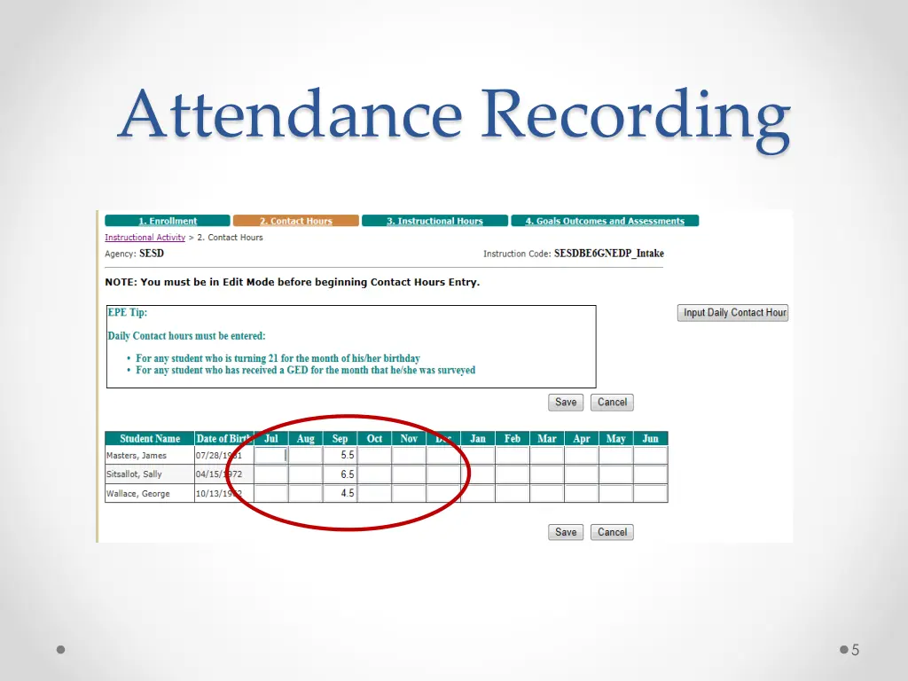 attendance recording