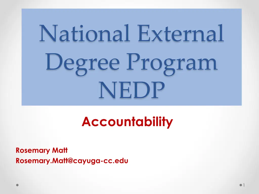 national external degree program nedp