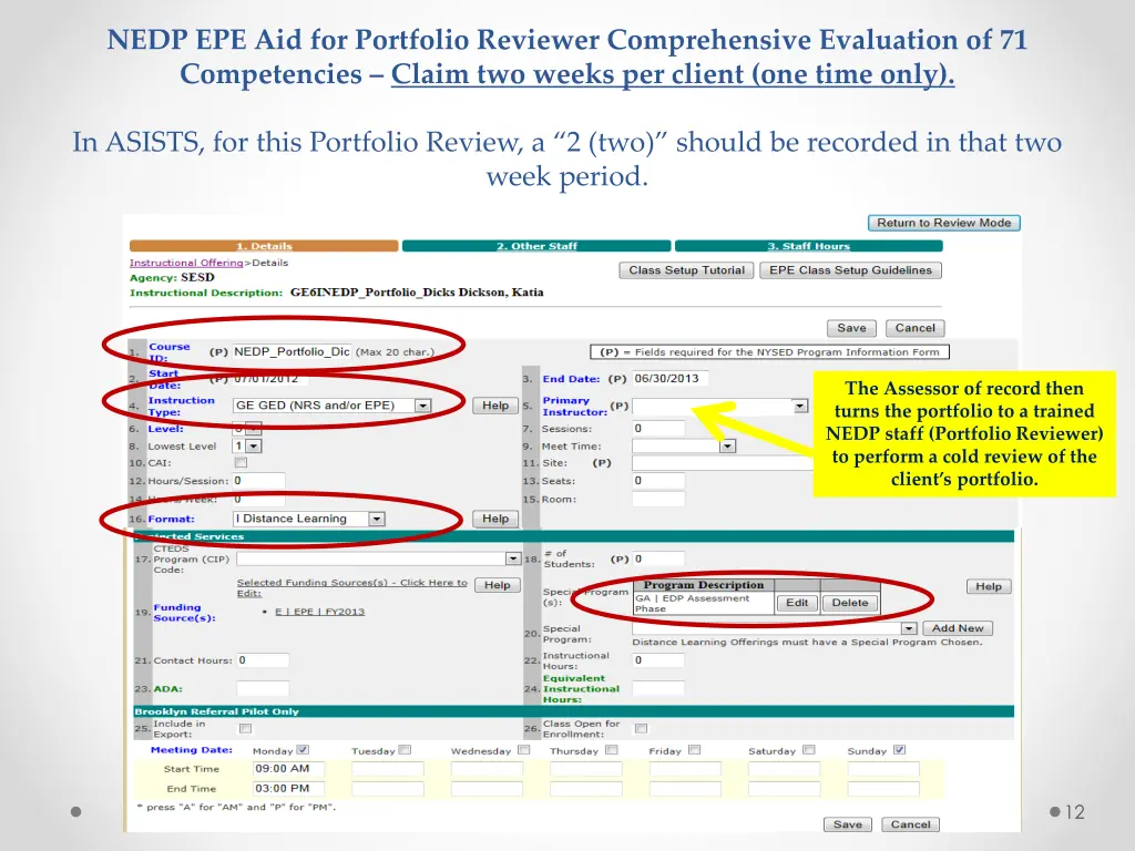 nedp epe aid for portfolio reviewer comprehensive
