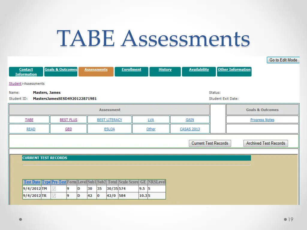 tabe assessments