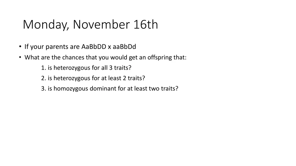 monday november 16th