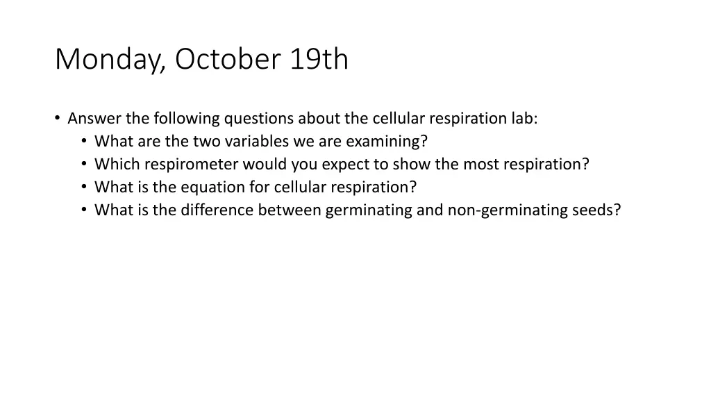 monday october 19th