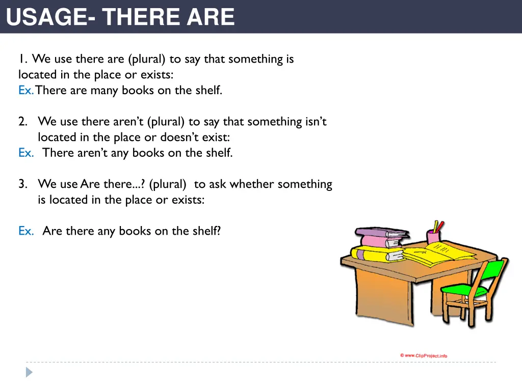 usage there are