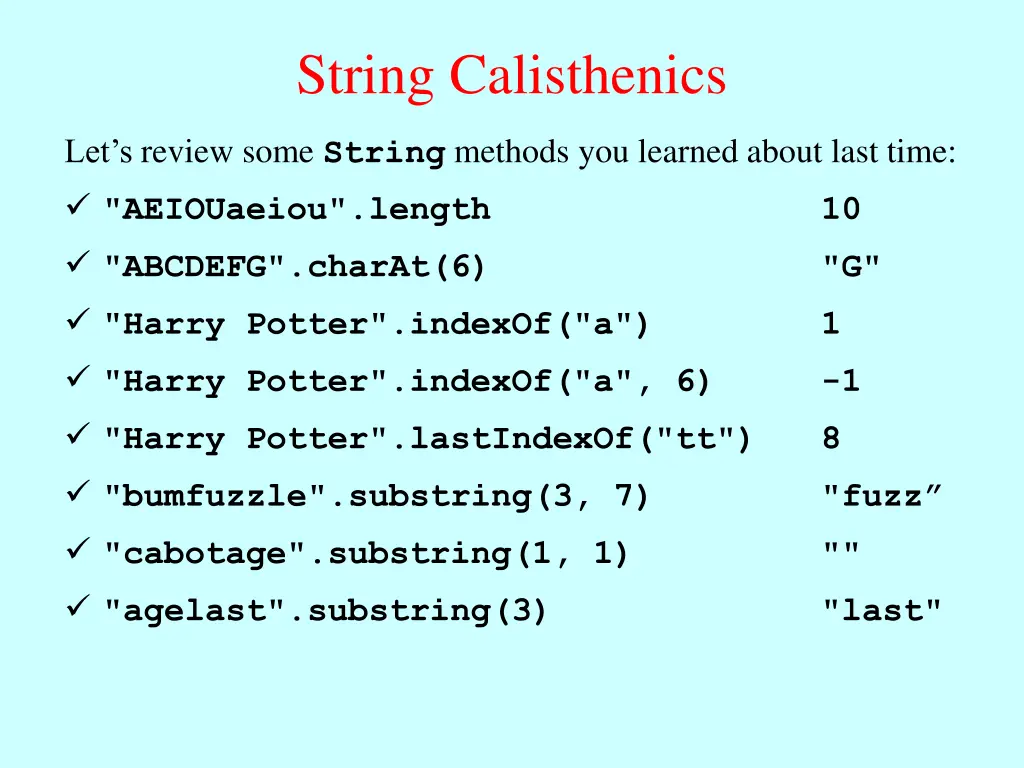 string calisthenics