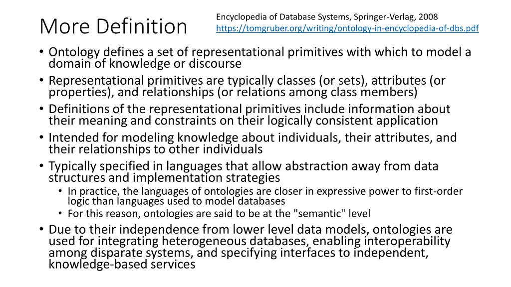encyclopedia of database systems springer verlag