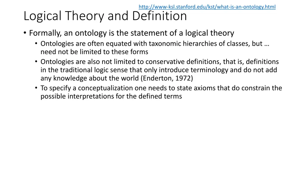 http www ksl stanford edu kst what is an ontology 2