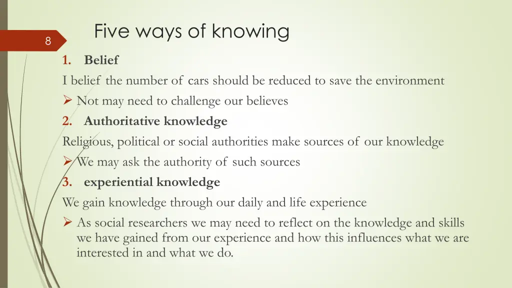 five ways of knowing