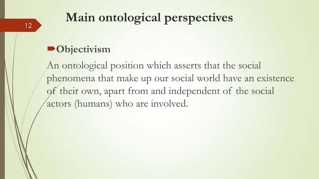 main ontological perspectives