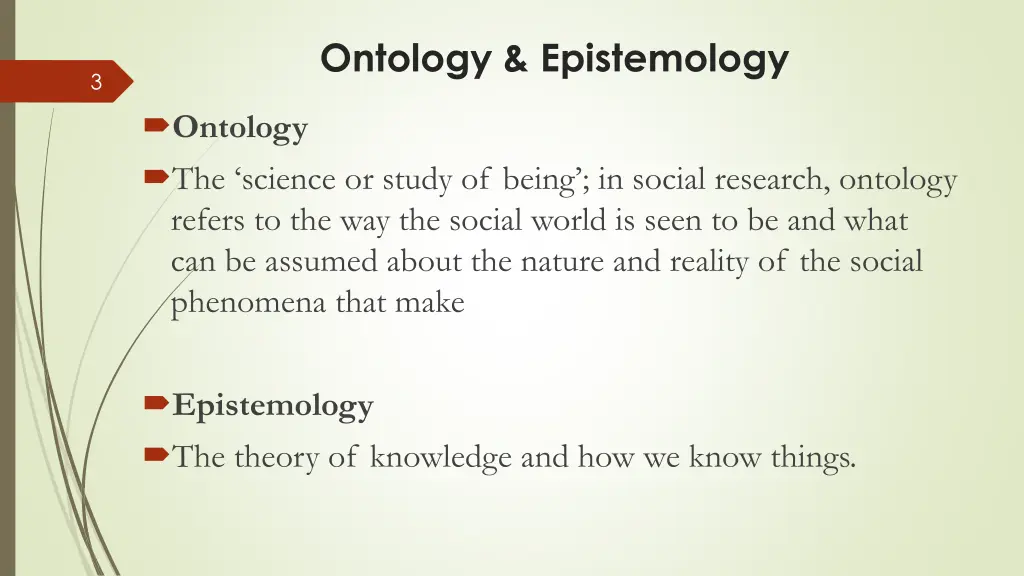 ontology epistemology