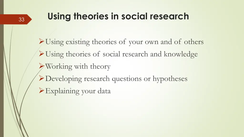 using theories in social research