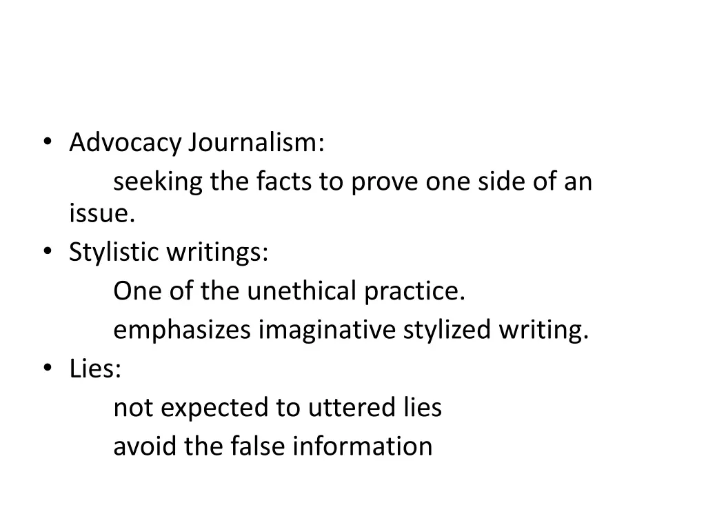 advocacy journalism seeking the facts to prove