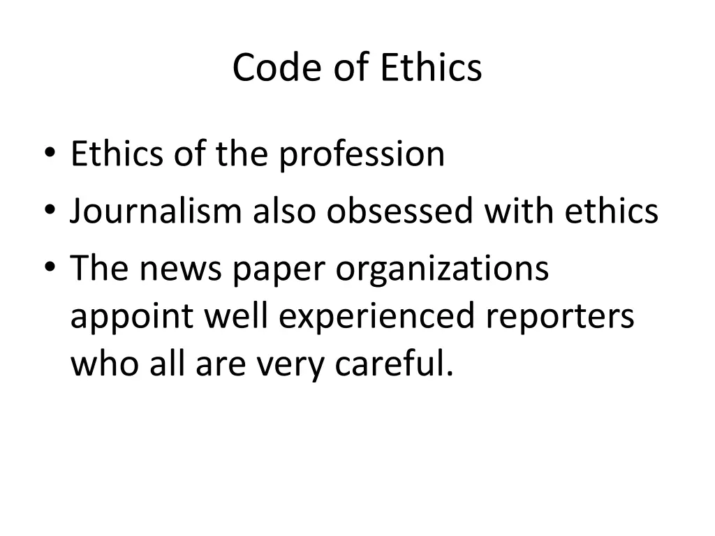 code of ethics