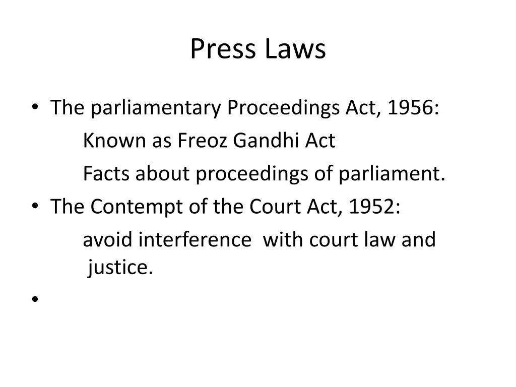 press laws