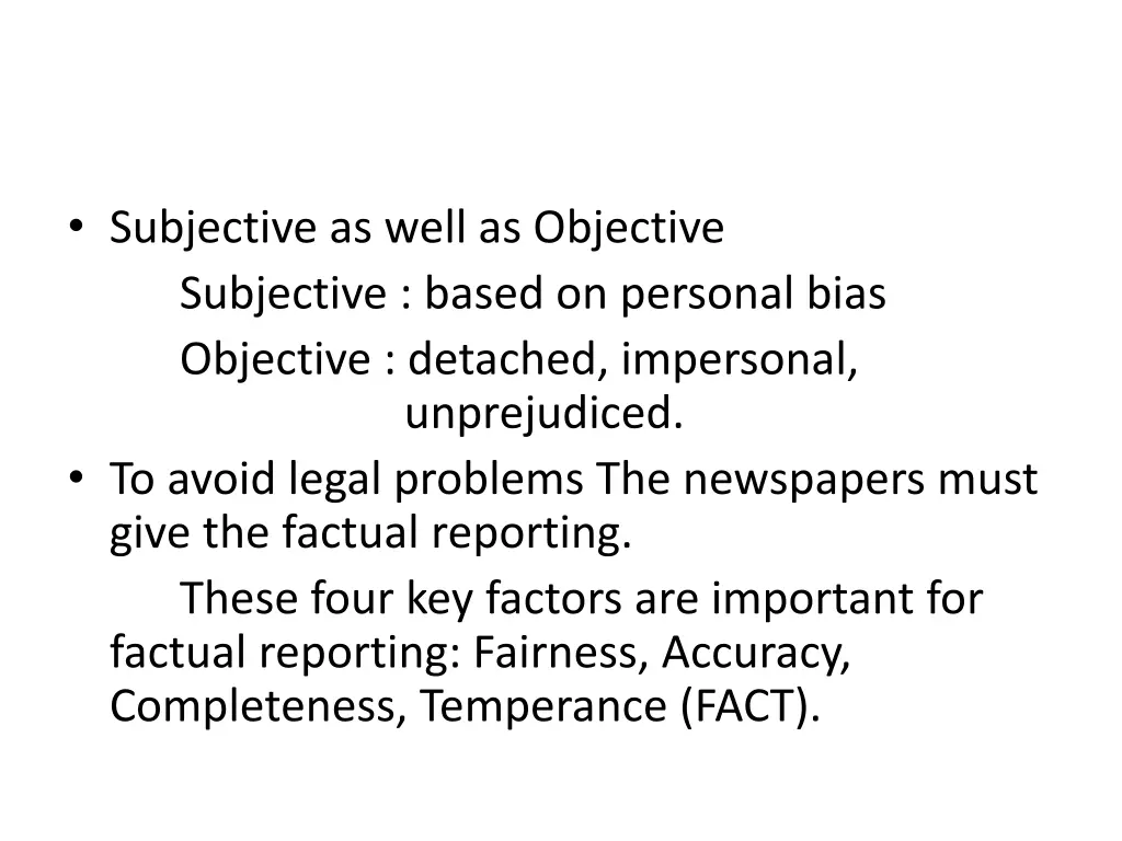 subjective as well as objective subjective based