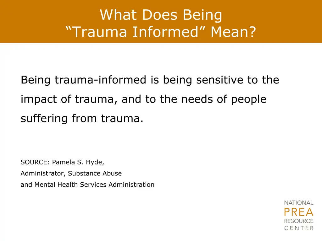 what does being trauma informed mean