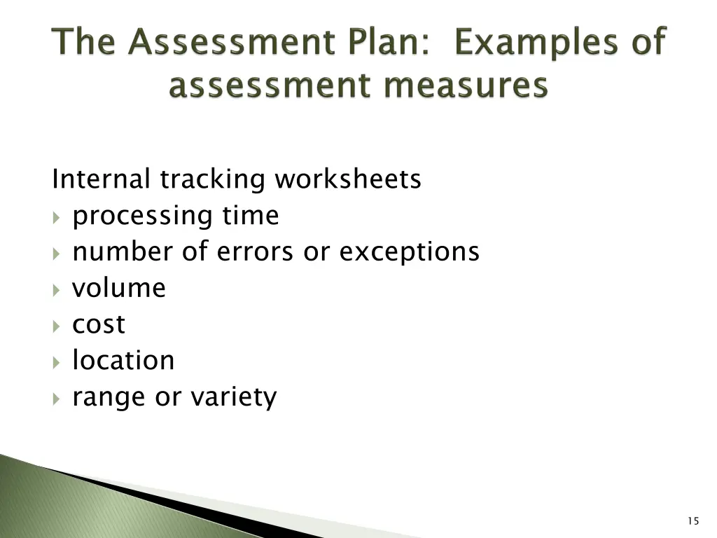 internal tracking worksheets processing time