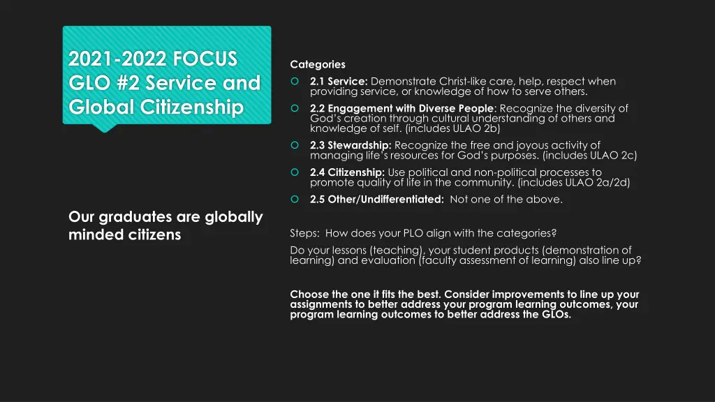 2021 2022 focus glo 2 service and global