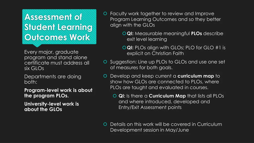 faculty work together to review and improve