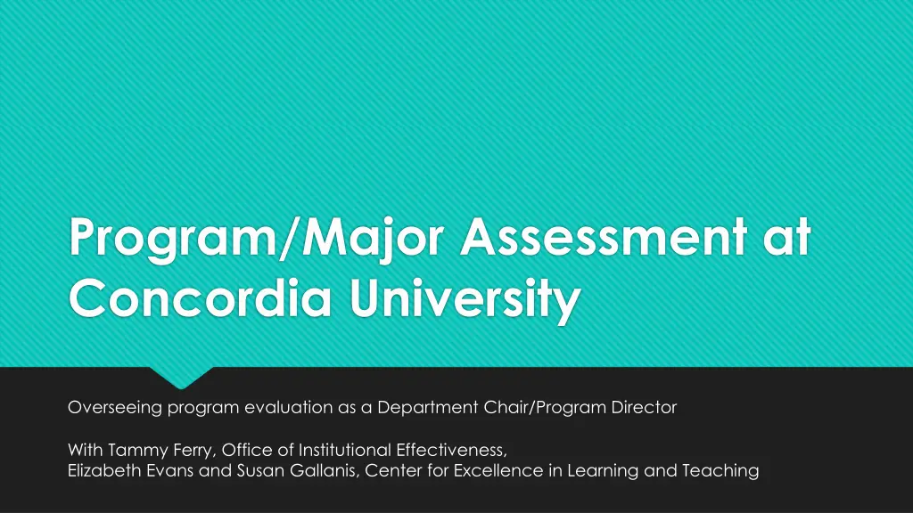 program major assessment at concordia university