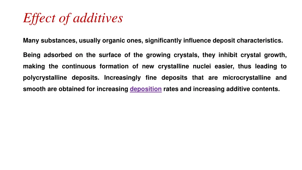 effect of additives