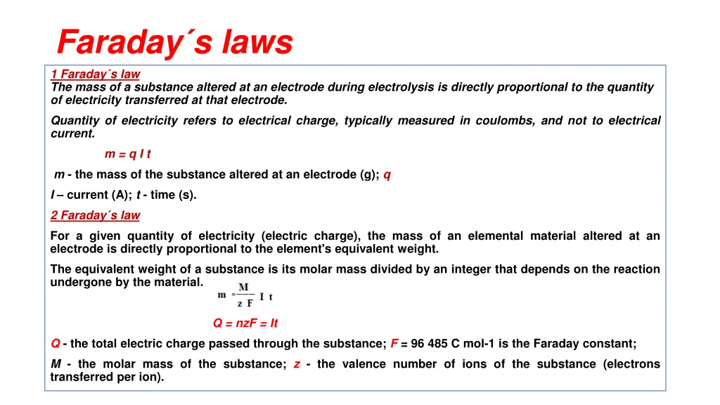 faraday s laws 1 faraday s law the mass