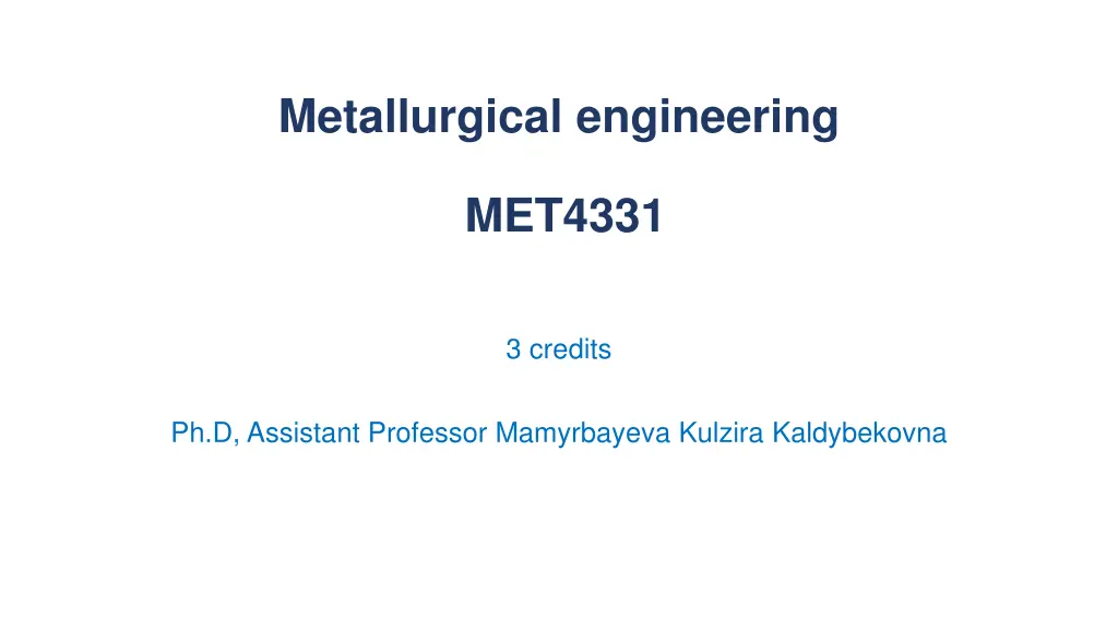 metallurgical engineering