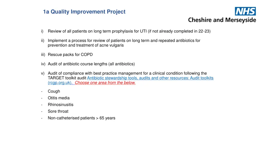 1a quality improvement project