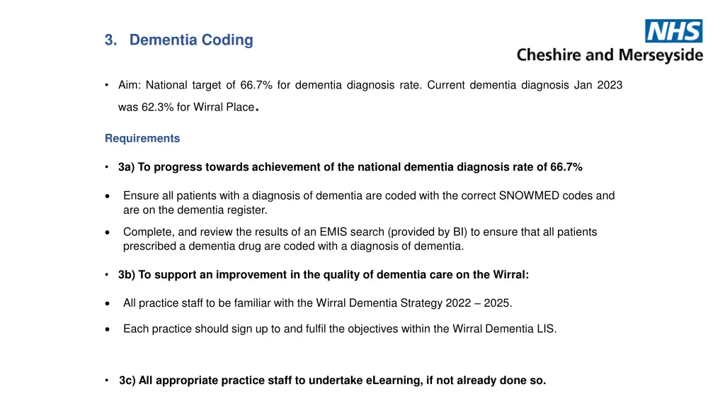 3 dementia coding