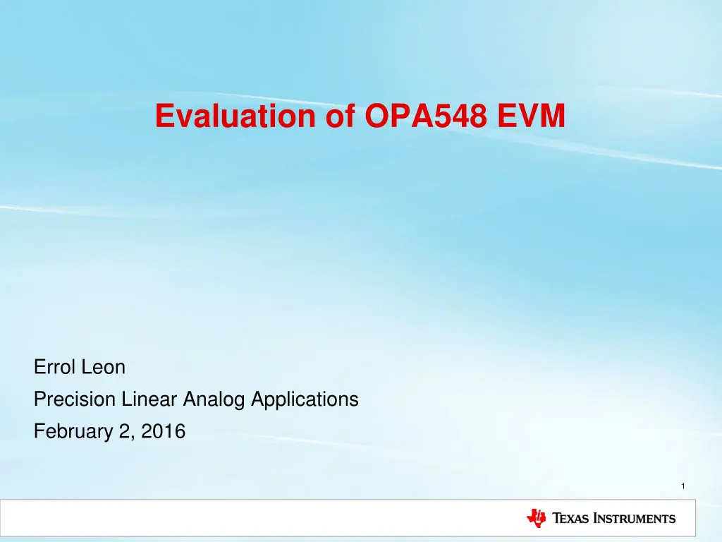 evaluation of opa548 evm