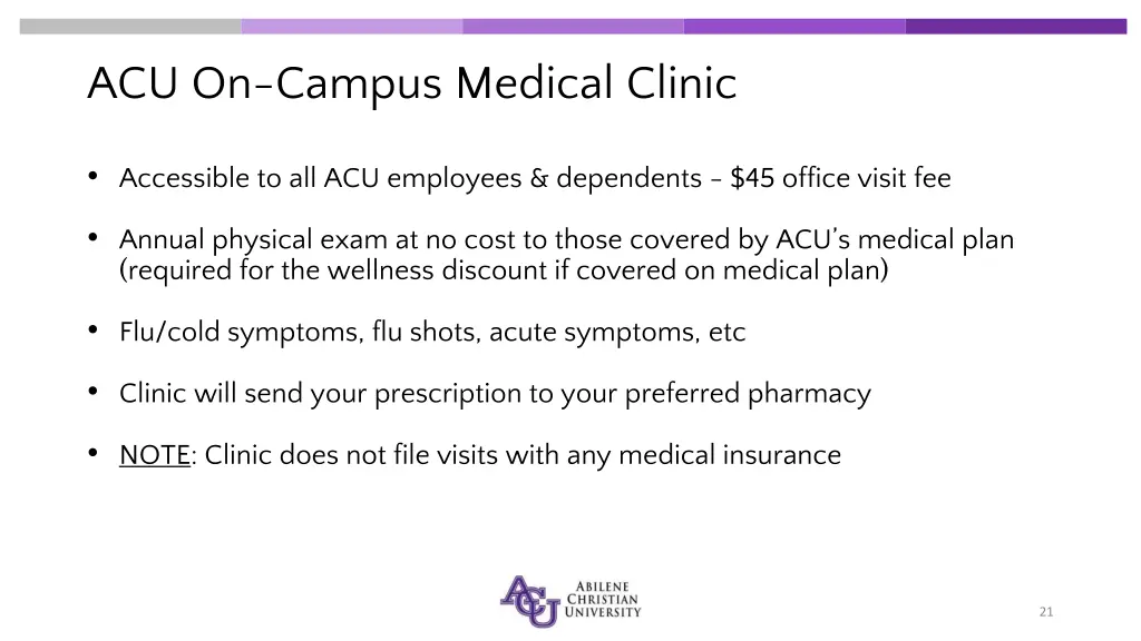 acu on campus medical clinic