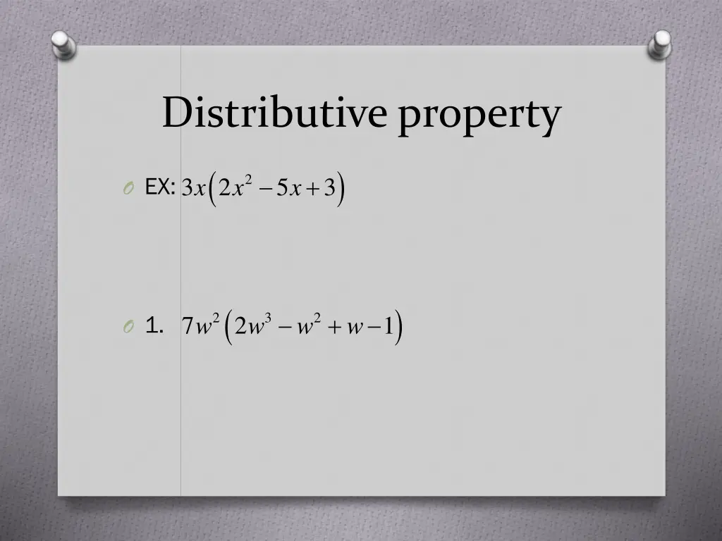 distributive property