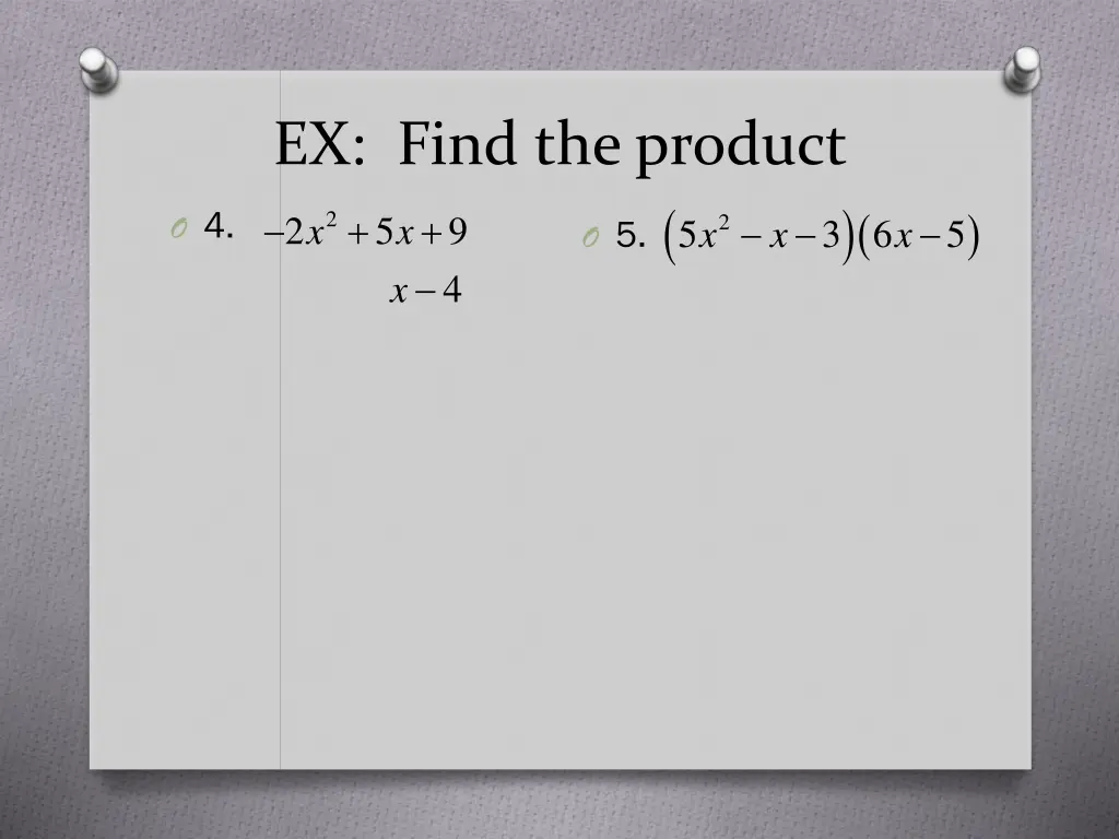 ex find the product