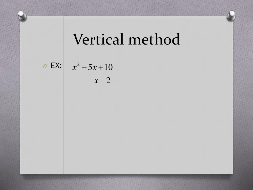 vertical method