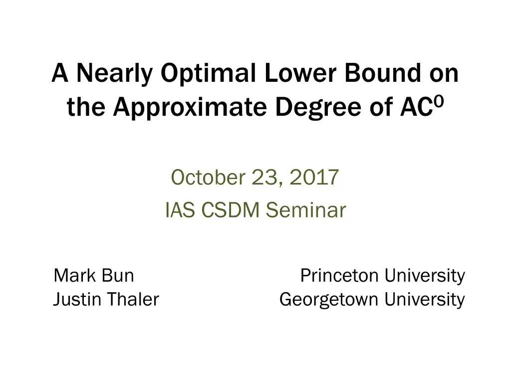 a nearly optimal lower bound on the approximate