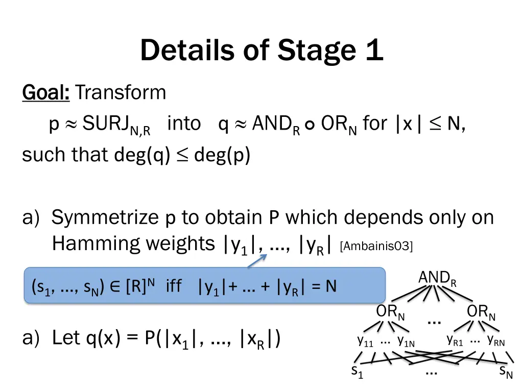 details of stage 1