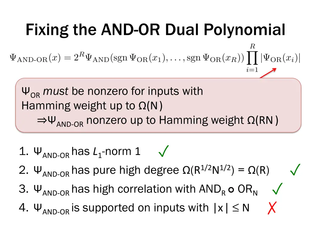 fixing the and or dual polynomial