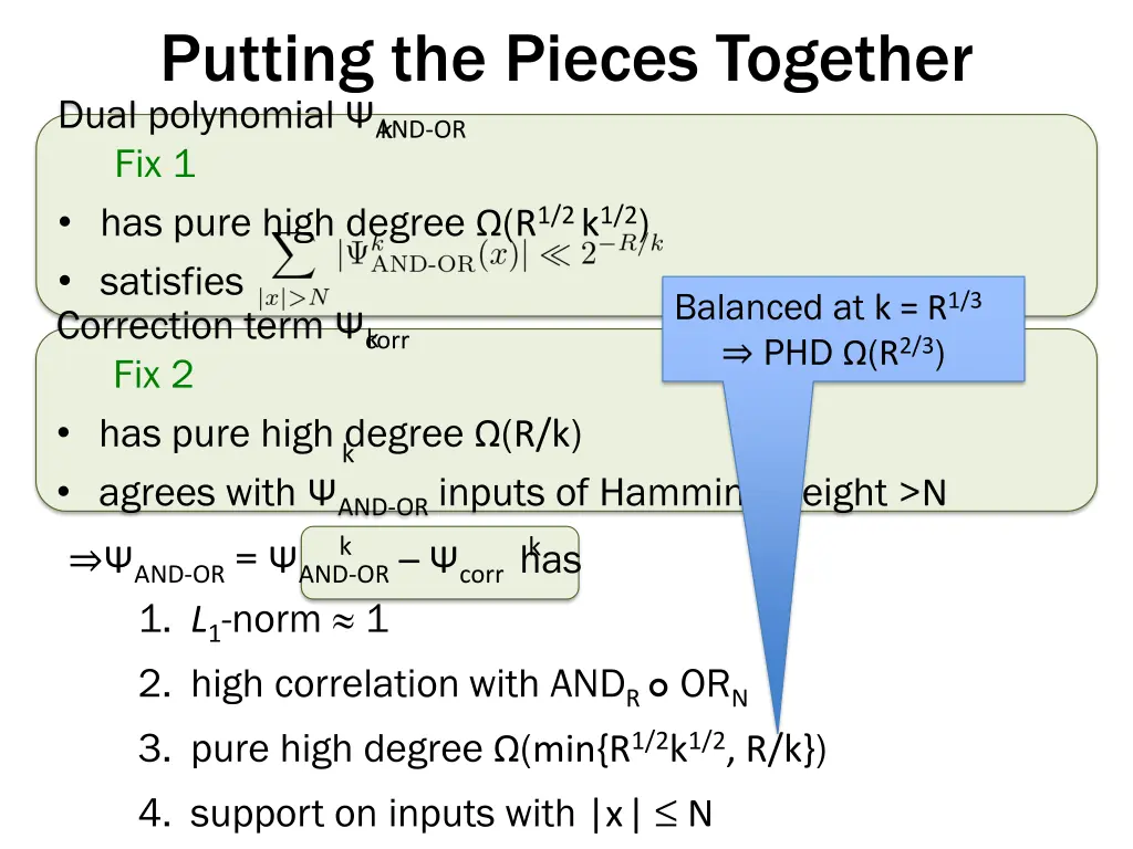 putting the pieces together dual polynomial