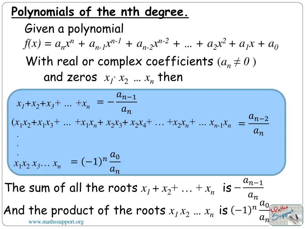 polynomials of the nth degree given a polynomial