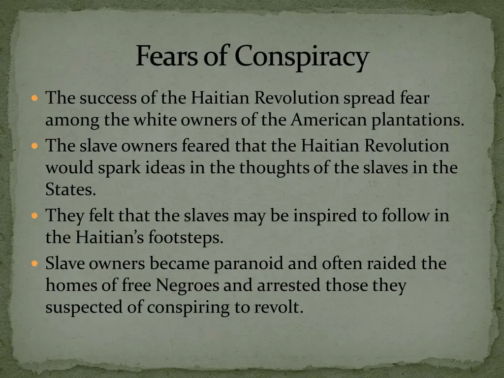 fears of conspiracy